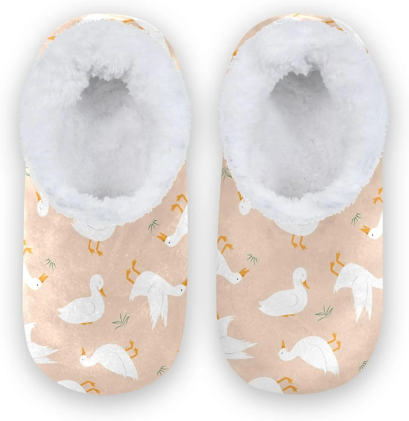 Kids Winter Slippers for Boys Girls Funny Ducks White Cartoon Warm Soft Non Slip House Slippers Children Indoor
