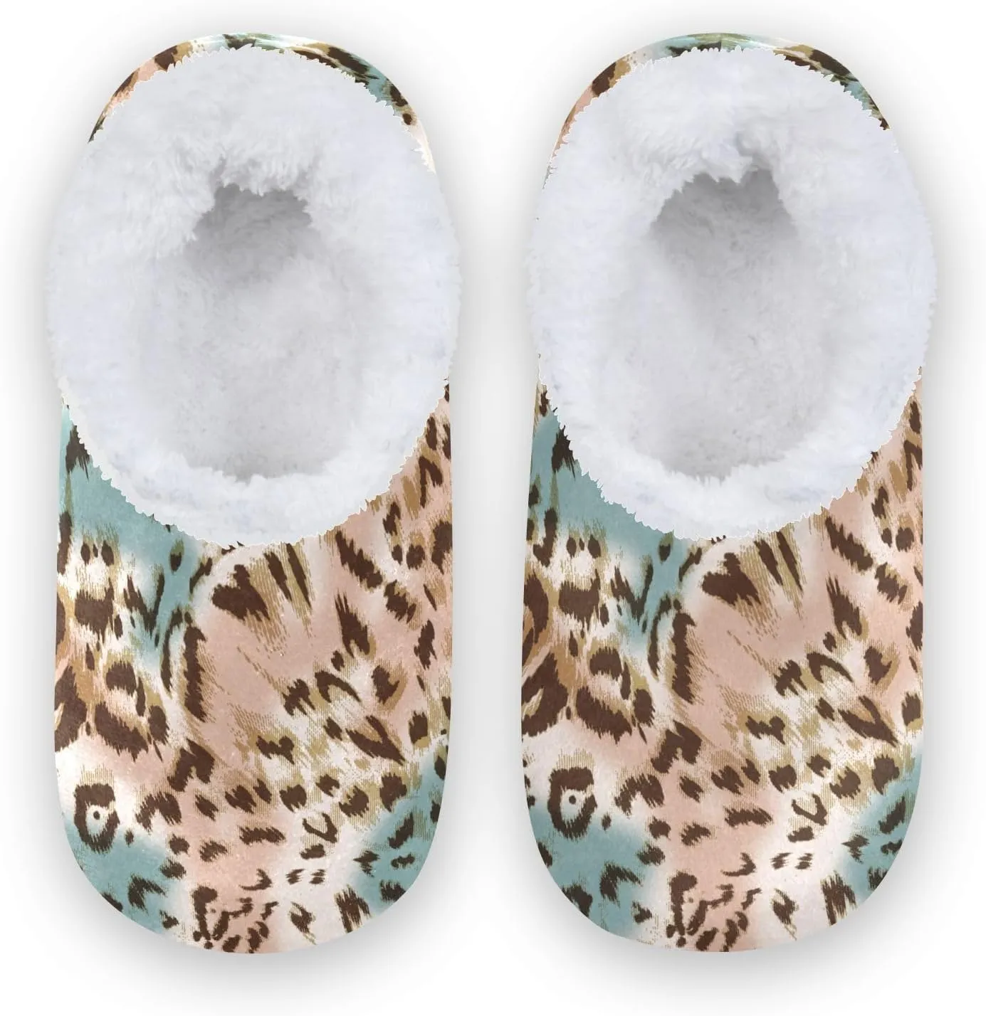 Kids Winter Slippers for Boys Girls Leopard Retro Animal Print Warm Soft Non Slip House Slippers Children Indoor