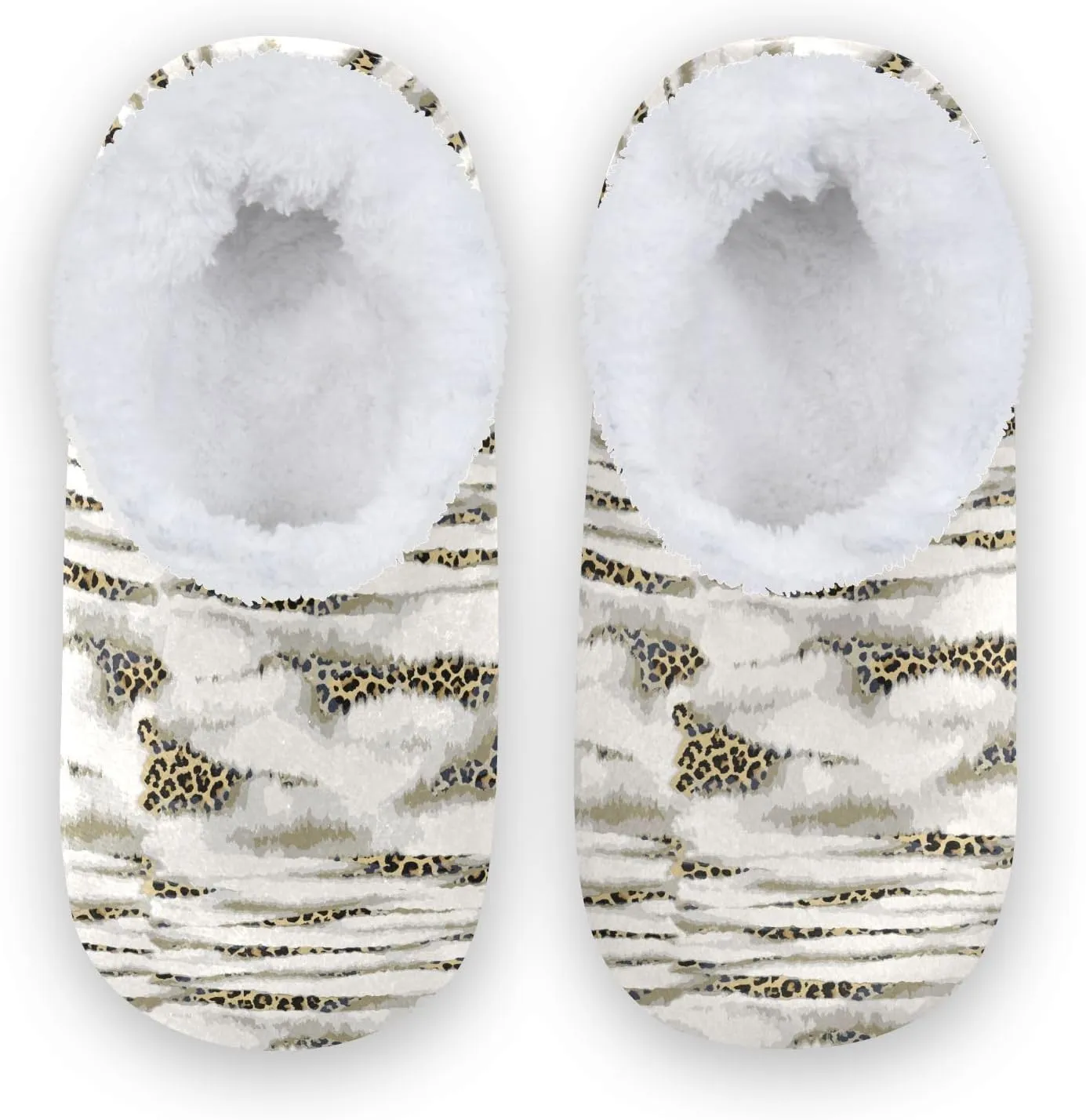 Kids Winter Slippers for Boys Girls Leopard Retro Print Vintage Warm Soft Non Slip House Slippers Children Indoor