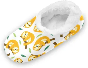 Kids Winter Slippers for Boys Girls Sloth Yellow Cartoon Animal Warm Soft Non Slip House Slippers Children Indoor