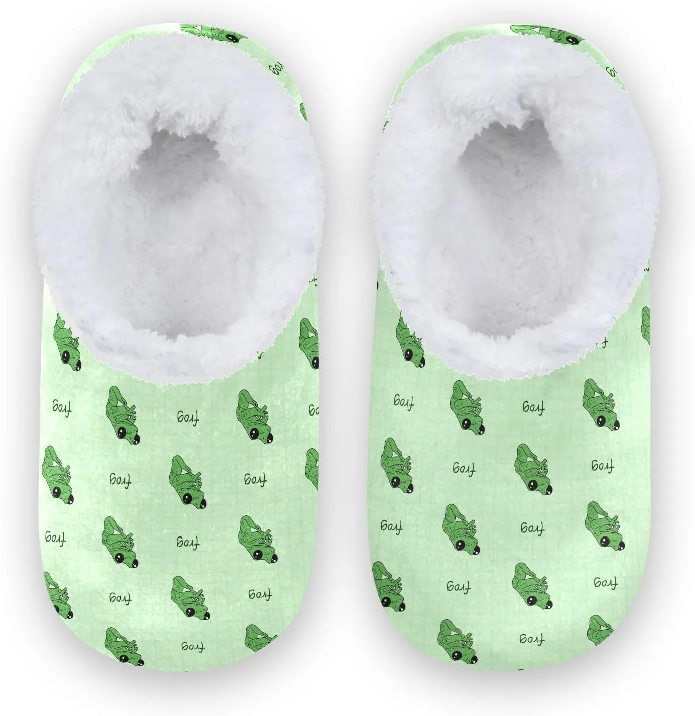 Kids Winter Slippers Frog Cartoon Green Funny Animal Warm Soft Non Slip House Slippers for Boys Girls Indoor