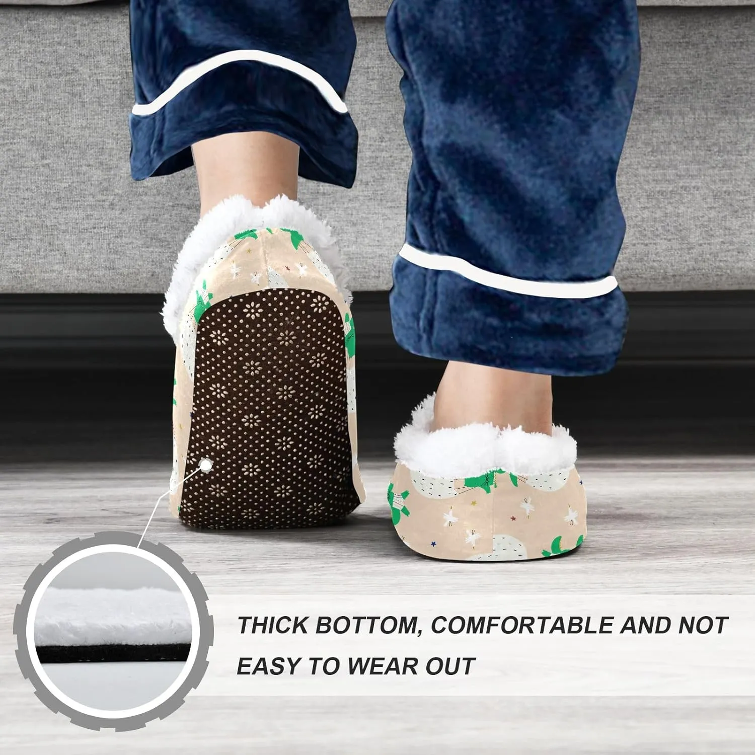 Kids Winter Slippers Funny Seamless Crocodiles Animal Warm Soft Non Slip House Slippers for Boys Girls Indoor