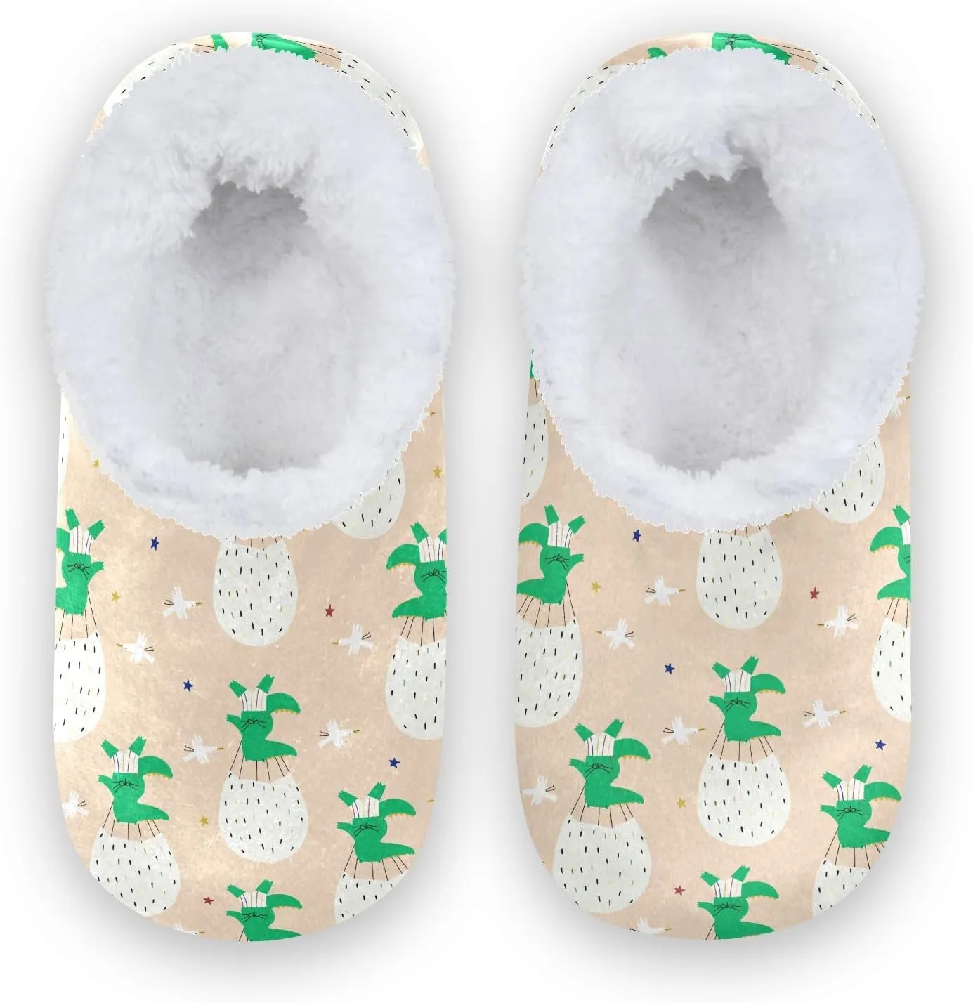 Kids Winter Slippers Funny Seamless Crocodiles Animal Warm Soft Non Slip House Slippers for Boys Girls Indoor