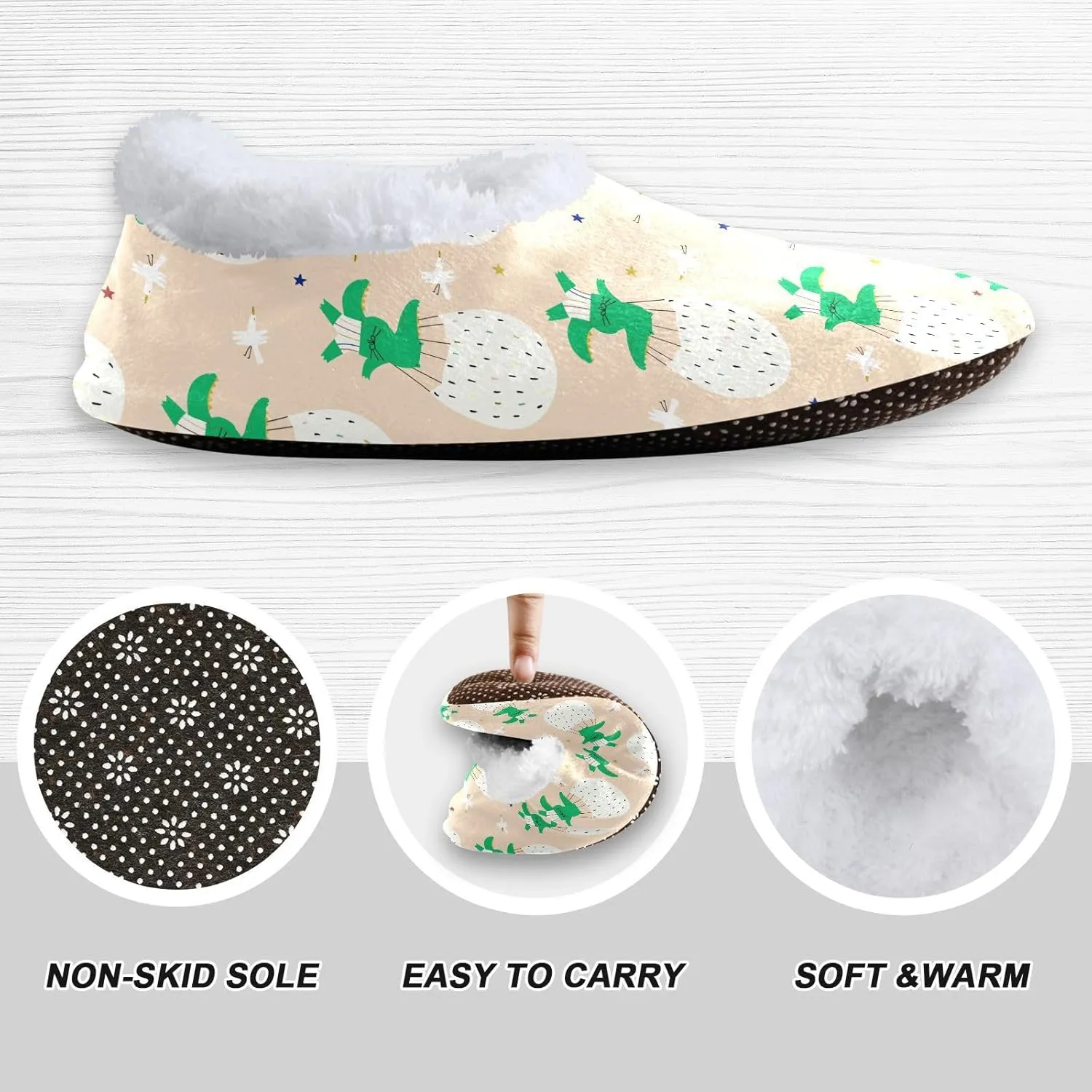 Kids Winter Slippers Funny Seamless Crocodiles Animal Warm Soft Non Slip House Slippers for Boys Girls Indoor