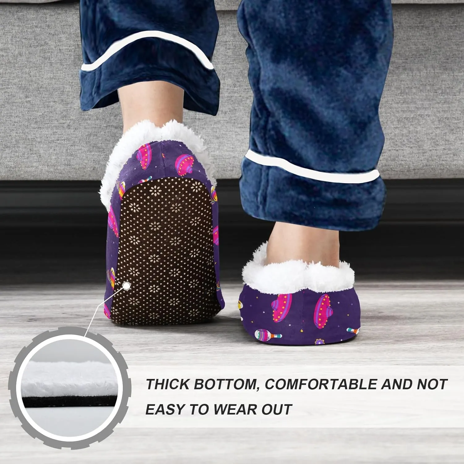 Kids Winter Slippers Mexican Element Pinata Cartoon Donkey Warm Soft Non Slip House Slippers for Boys Girls Indoor