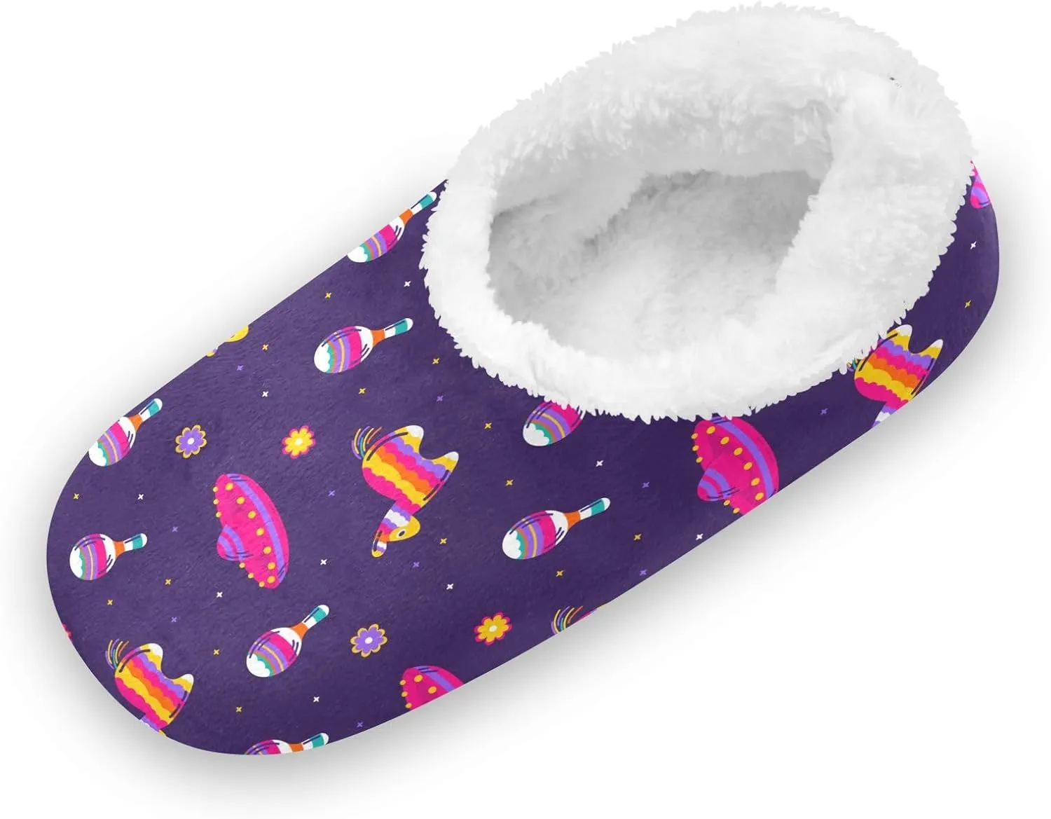 Kids Winter Slippers Mexican Element Pinata Cartoon Donkey Warm Soft Non Slip House Slippers for Boys Girls Indoor
