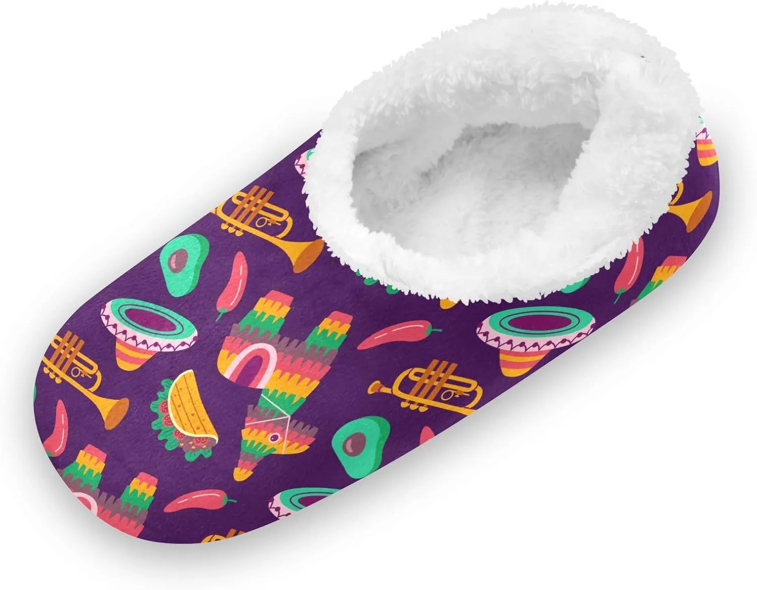 Kids Winter Slippers Pinata Mexican Donkey Warm Soft Non Slip House Slippers for Boys Girls Indoor