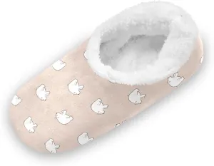 Kids Winter Slippers Polar Bear Hand Drawn Cartoon Animal Warm Soft Non Slip House Slippers for Boys Girls Indoor