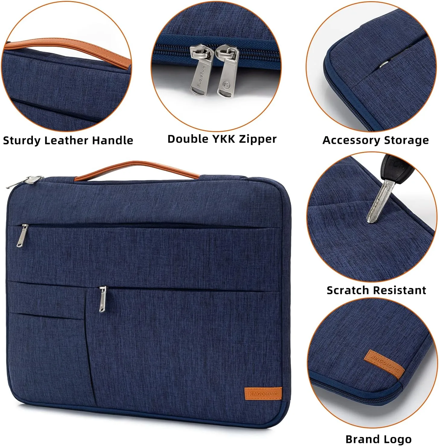 KINGSLONG 14 inch Laptop Sleeve Bag, Slim Shockproof Handbag, Computer Carrying Case Cover Compatible with MacBook Air/Pro,Acer Asus Dell HP Blue