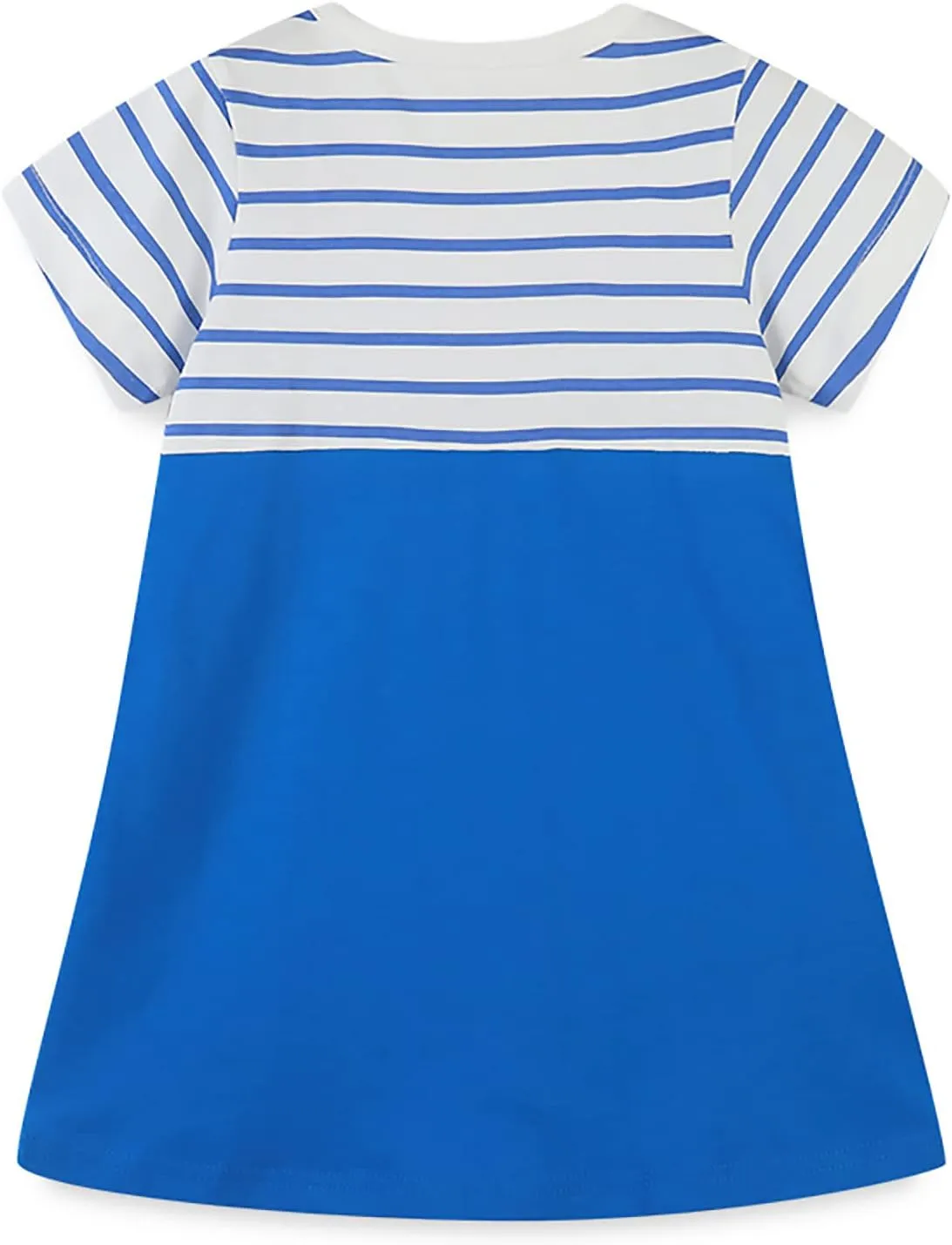 KISSOURBABY Little Girls Soft Summer Cotton Short Sleeve Dresses T-Shirt Casual Cartoon Dress