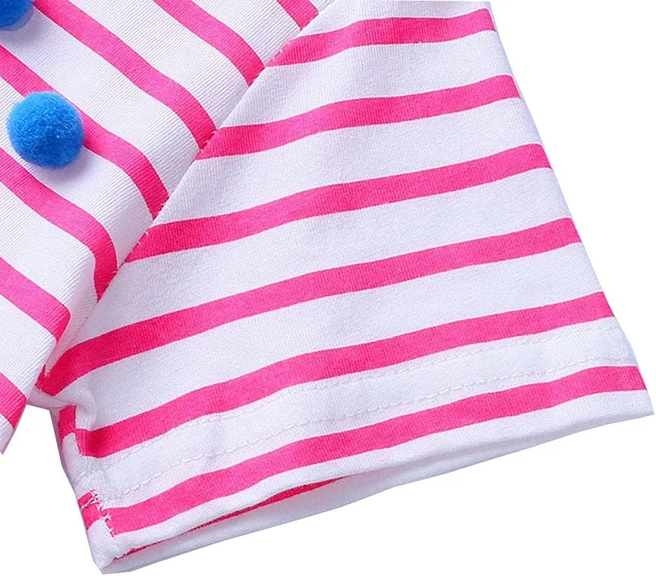 KISSOURBABY Little Girls Soft Summer Cotton Short Sleeve Dresses T-Shirt Casual Cartoon Dress