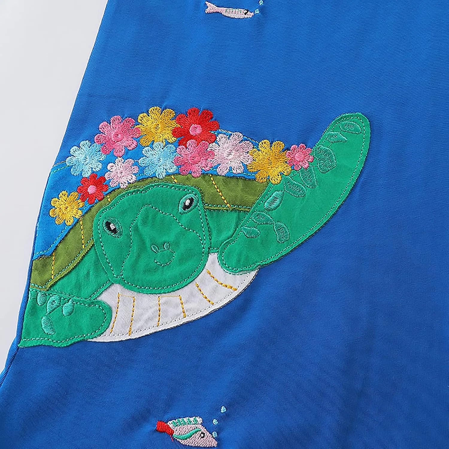 KISSOURBABY Little Girls Soft Summer Cotton Short Sleeve Dresses T-Shirt Casual Cartoon Dress