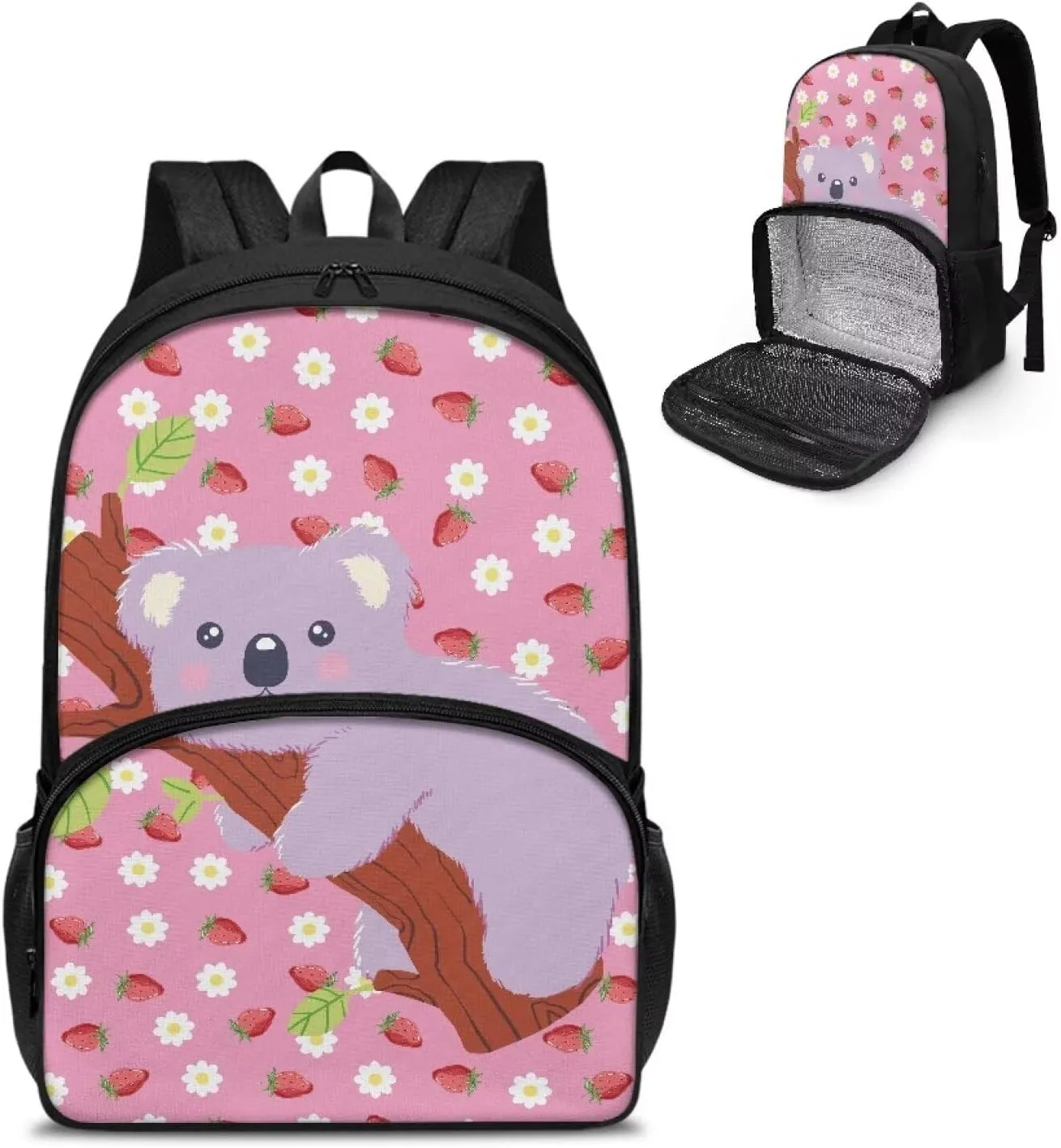 Koala Backpack for Girls School Backpack with Food Compartment Insulated Cooler All-in-One Bookbags for 6th Grade Girls Boys Kids School Bag for Daily Life or Picnic