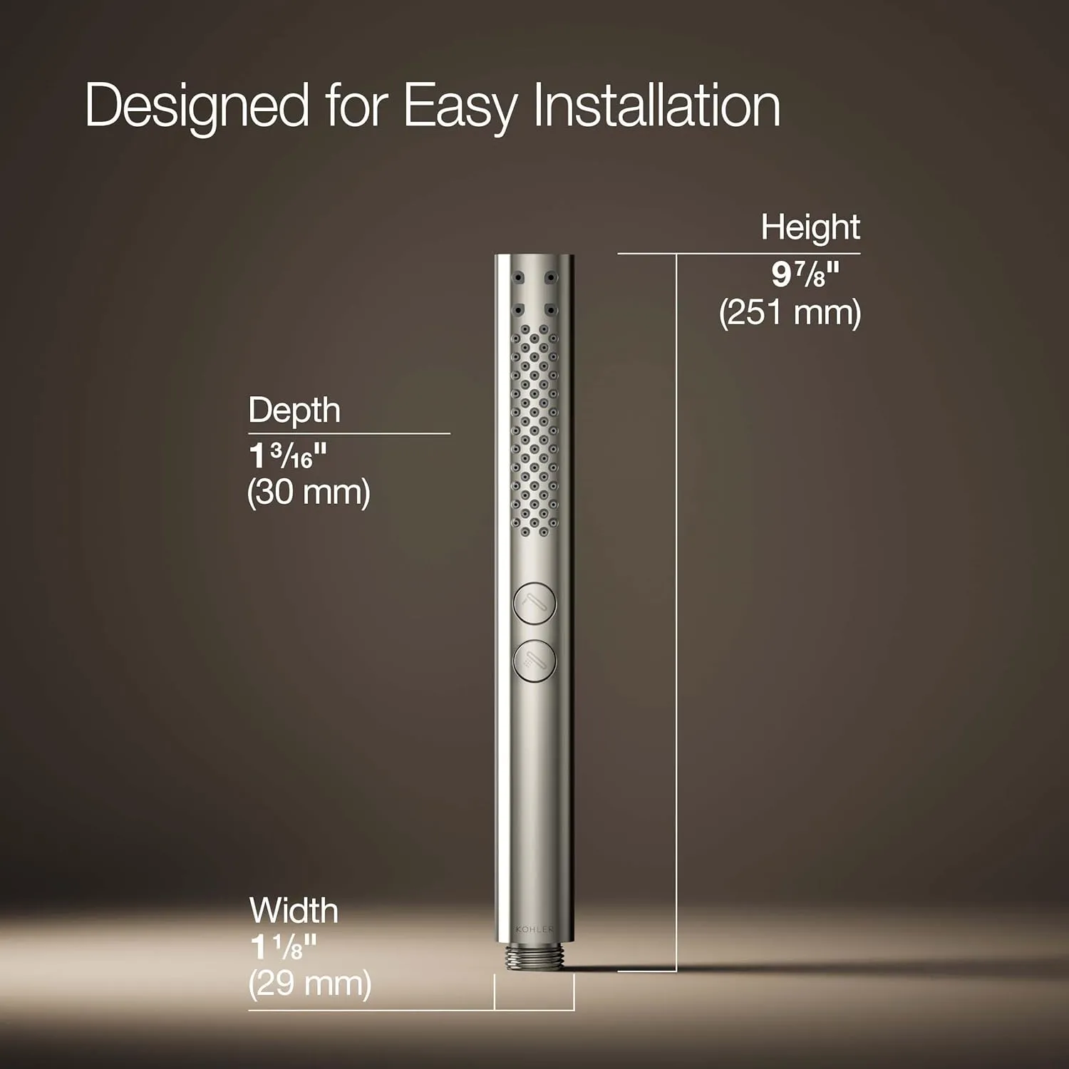 KOHLER 21335-G-SN Shift   Round Two-Function Handshower, Handheld Showerhead with 2 Spray Settings, 1.75 GPM, Vibrant Polished Nickel