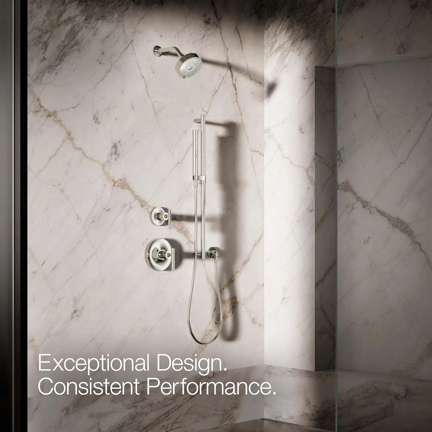 KOHLER 21335-G-SN Shift   Round Two-Function Handshower, Handheld Showerhead with 2 Spray Settings, 1.75 GPM, Vibrant Polished Nickel