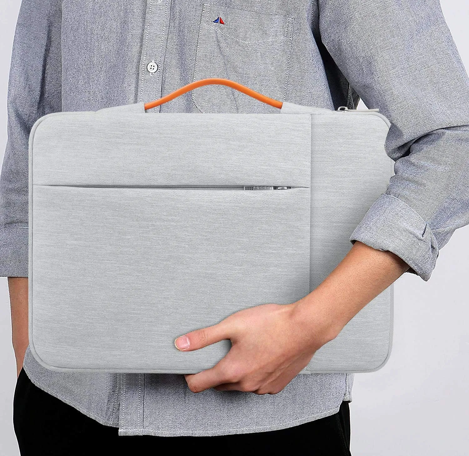 Lacdo 360° Protective 16 Inch Laptop Sleeve Case for 16 Inch HP Lenovo ASUS Acer Dell Laptop/HP Pavilion Envy/Lenovo ThinkPad IdeaPad/Acer Swift/ASUS Vivobook/Dell Computer Bag, Gray