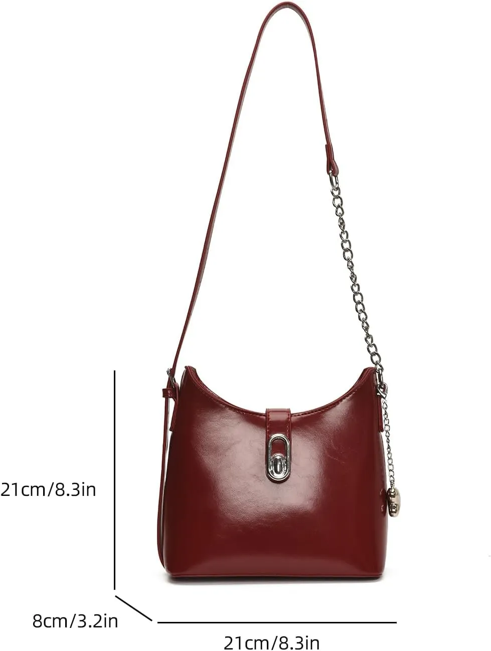 Ladies' handbag, single-shoulder bag, shoulder strap and zipper closed crossbody bag, ladies' handbag