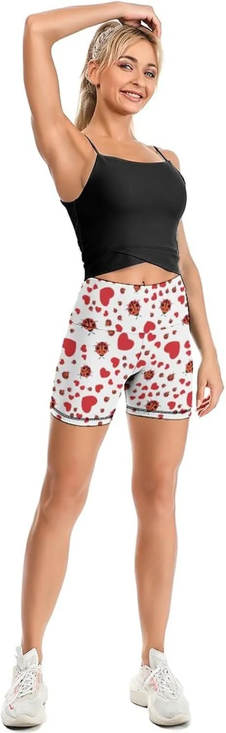 Ladybug Pattern Yoga Pants Shorts Female Yoga Pant Breathable Elastic Waist Gym Short Sports Hot Pant