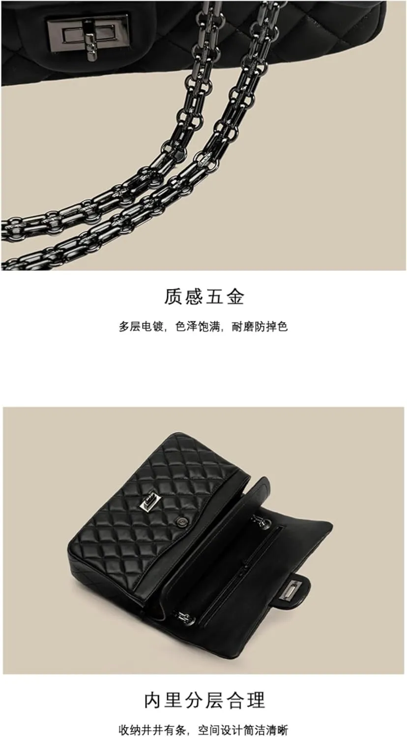Lambskin Quilted Leather Women's Small Golden Ball OneShoulder Crossbody Chain Bag