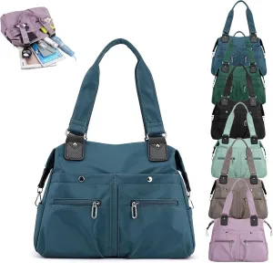 Langrents Large Capacity Waterproof Multi Pocket Shoulder Bag Crossbody Travel Messenger Bag Casual Nylon Bag for Women