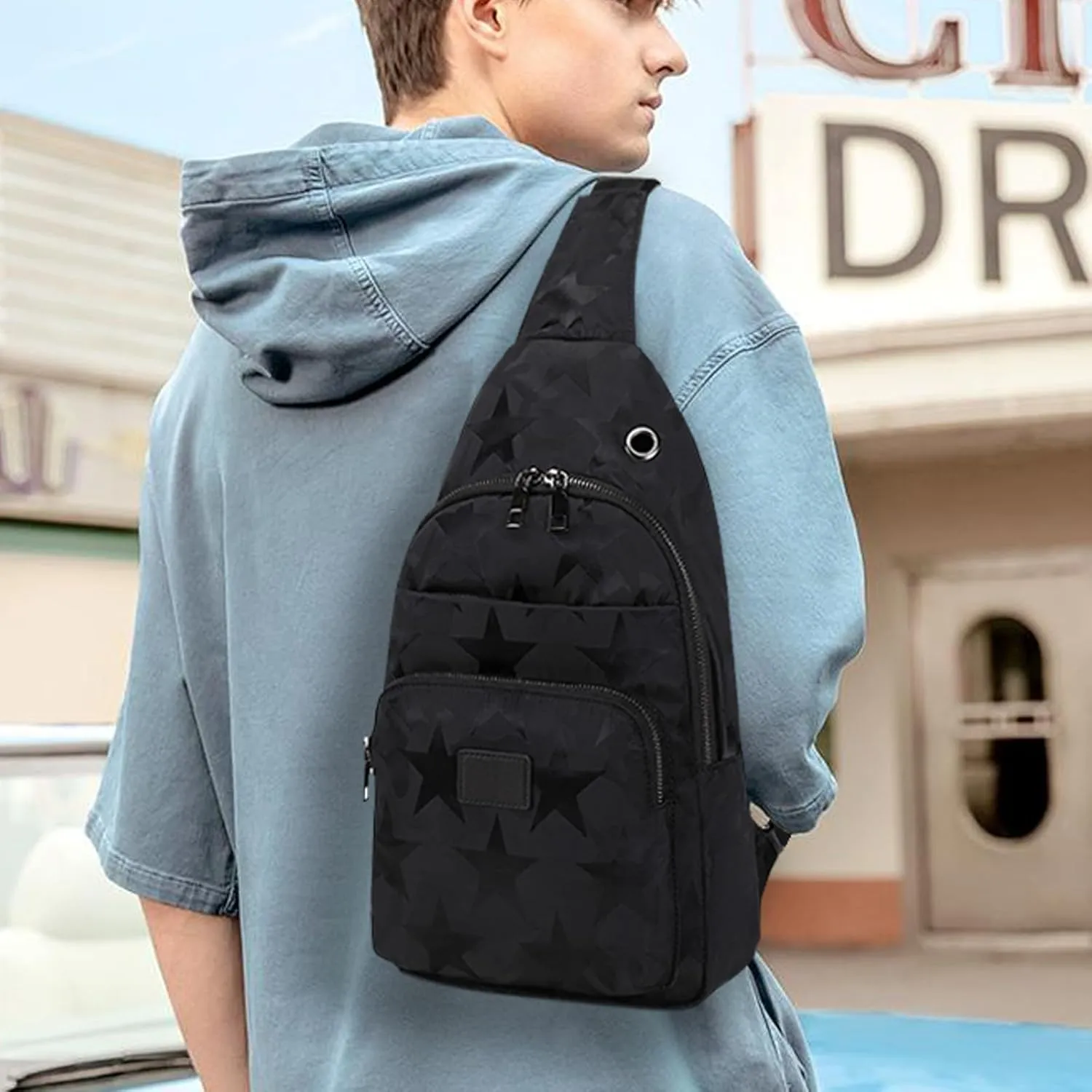 Lanola Men‘s Crossbody Sling Bag Single-shoulder Bag Chest Bag Outdoors Travel Hiking Chest Bag Daypack for Men