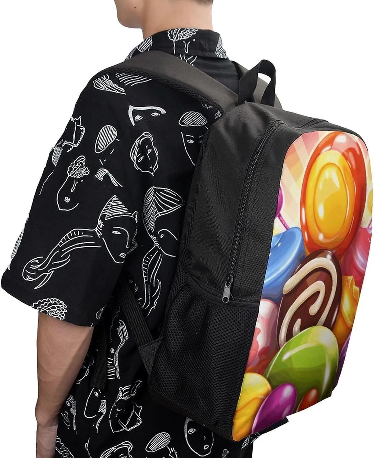 Laptop Backpack for Men Women Daypack Cartoon Candy Computer Bag Travel Backpacks Laptop Bag
