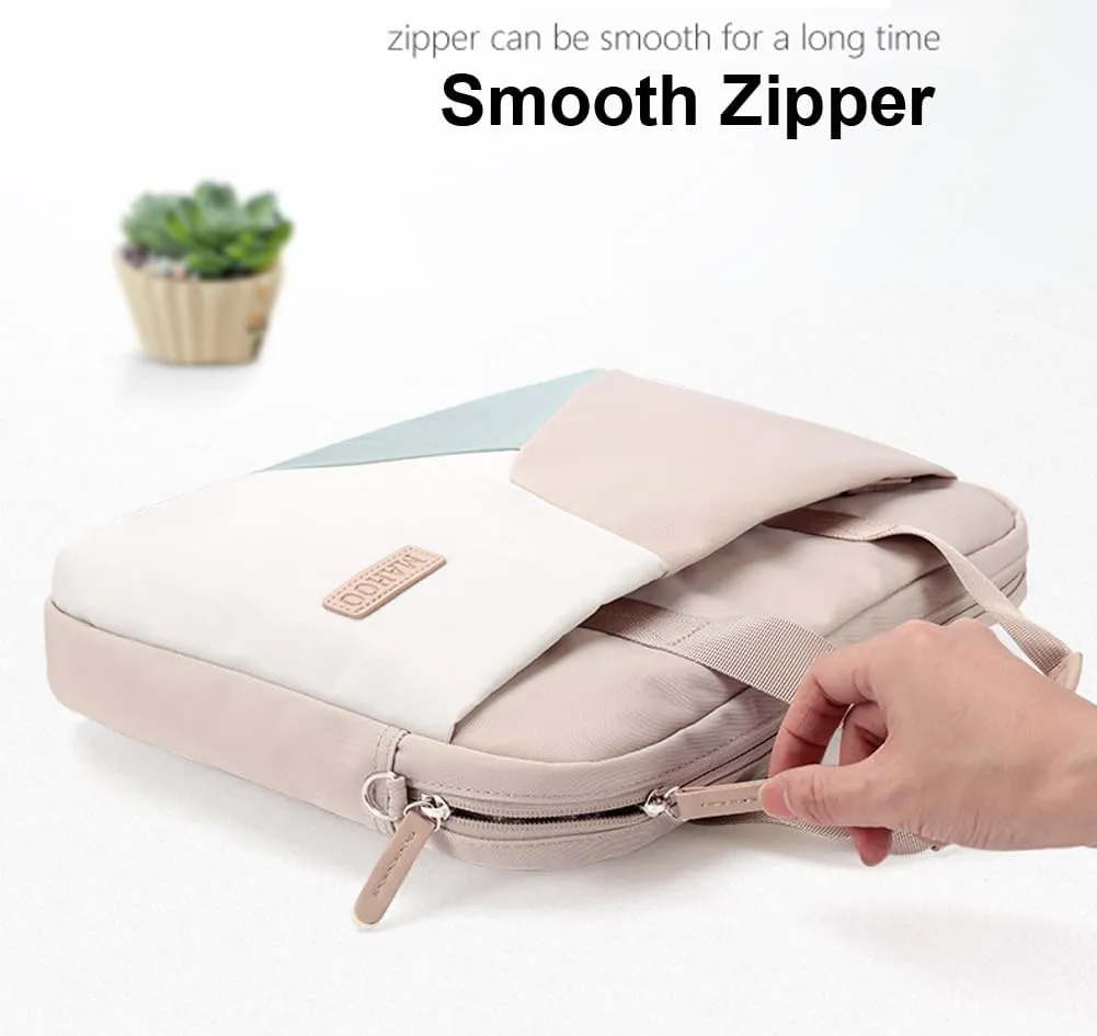 Laptop Bag For Women 15.6 Inch Slim Computer Briefcase Sleeve Case, Shockproof Cushion & Back Luggage Strap