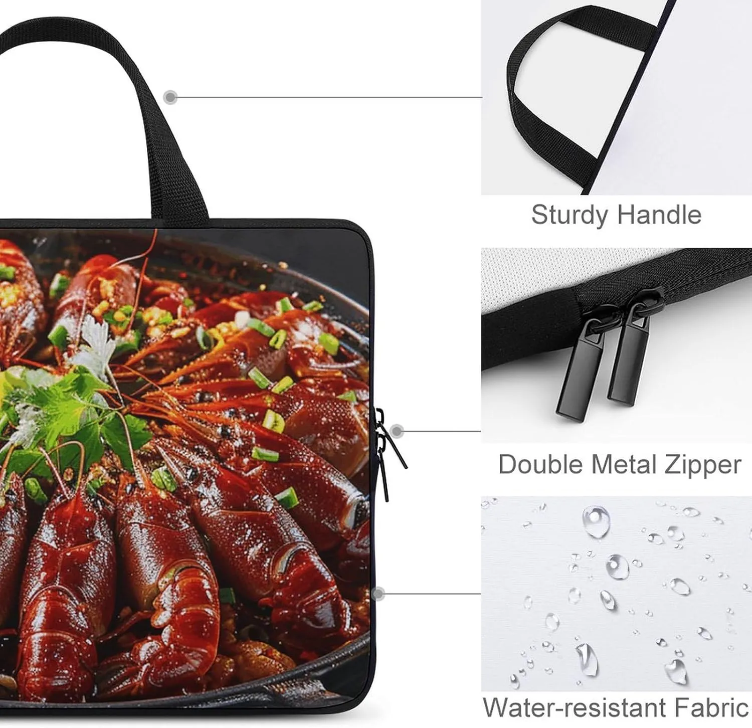 Laptop Shoulder Bag Laptop Bag Computer Bag Crayfish in Red Sauce Messenger Bag for Unisex