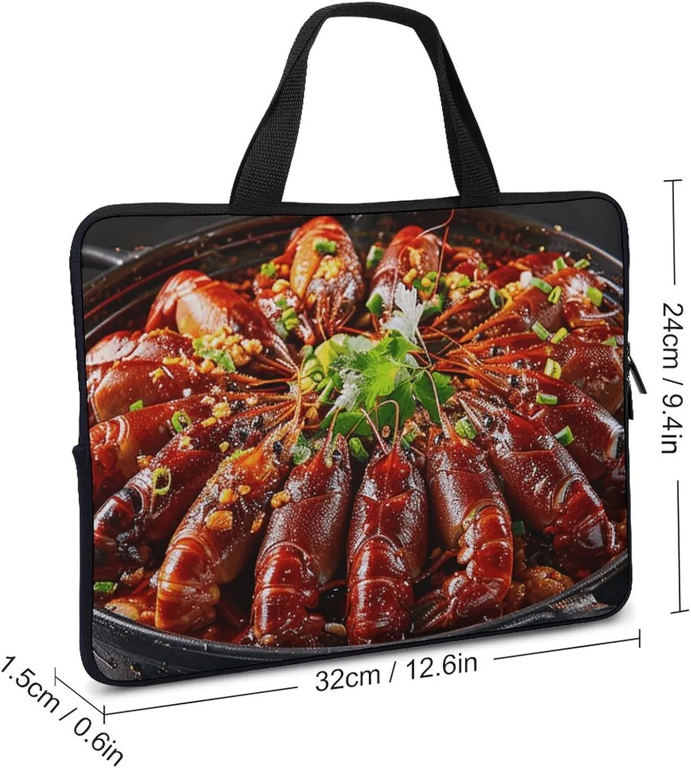 Laptop Shoulder Bag Laptop Bag Computer Bag Crayfish in Red Sauce Messenger Bag for Unisex