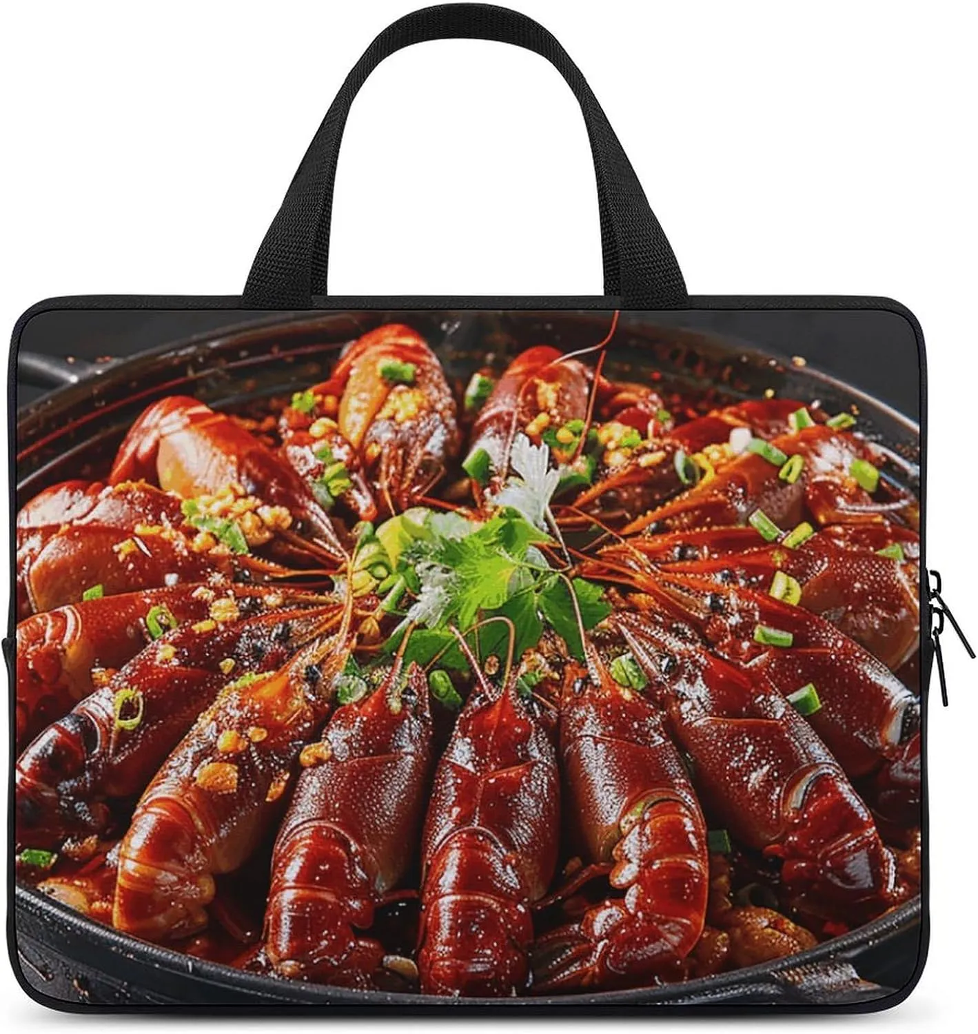 Laptop Shoulder Bag Laptop Bag Computer Bag Crayfish in Red Sauce Messenger Bag for Unisex