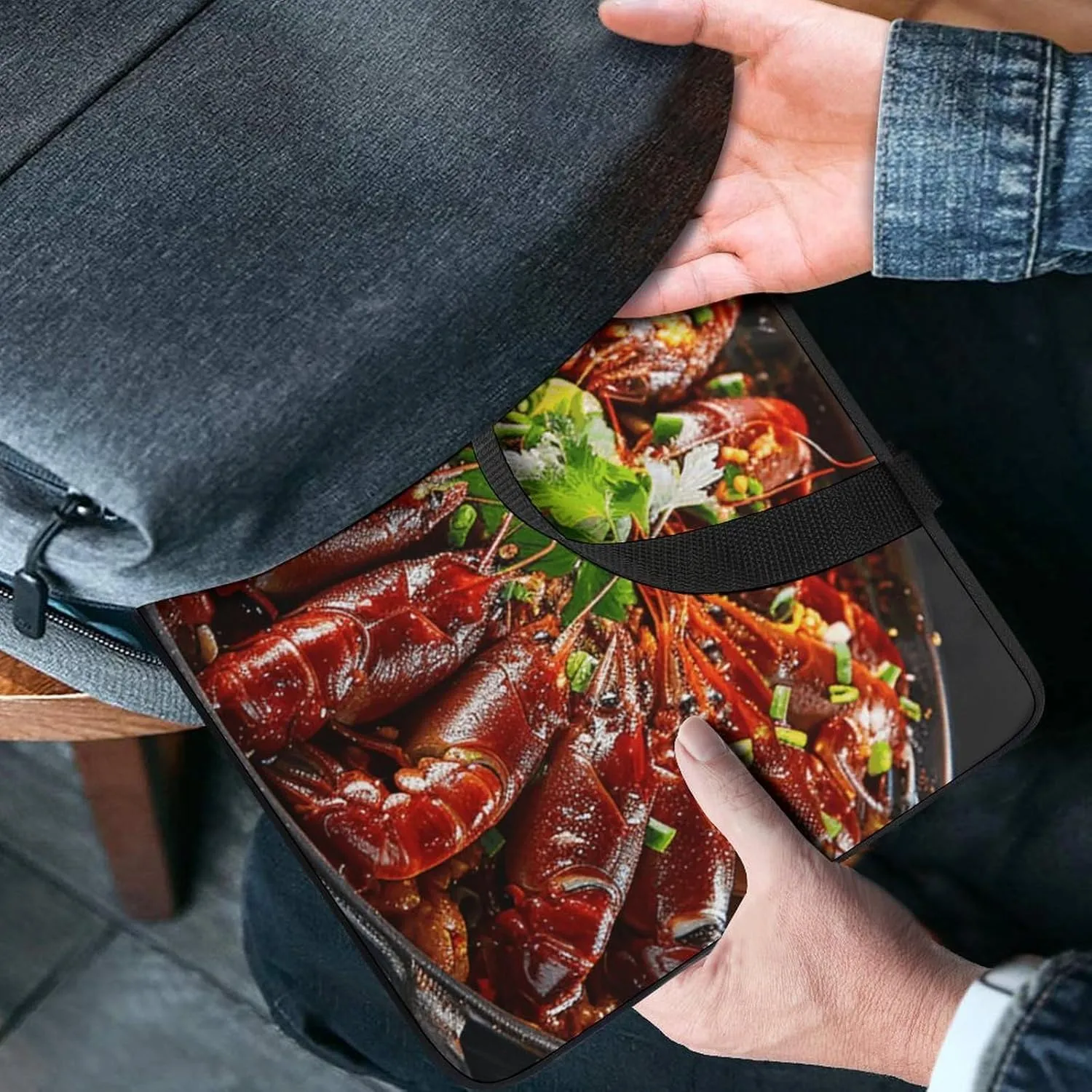 Laptop Shoulder Bag Laptop Bag Computer Bag Crayfish in Red Sauce Messenger Bag for Unisex