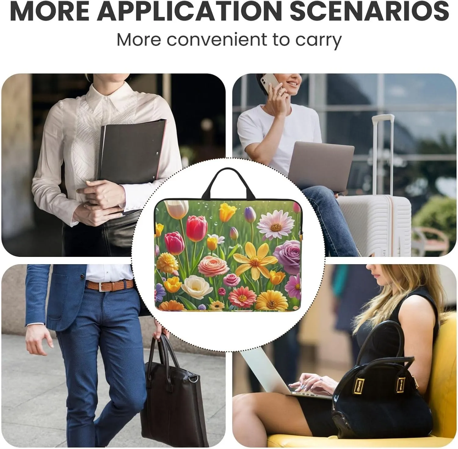 Laptop Shoulder Bag Messenger Bag Wild Elk silhouette Laptop Bag Computer Bag for Men Women