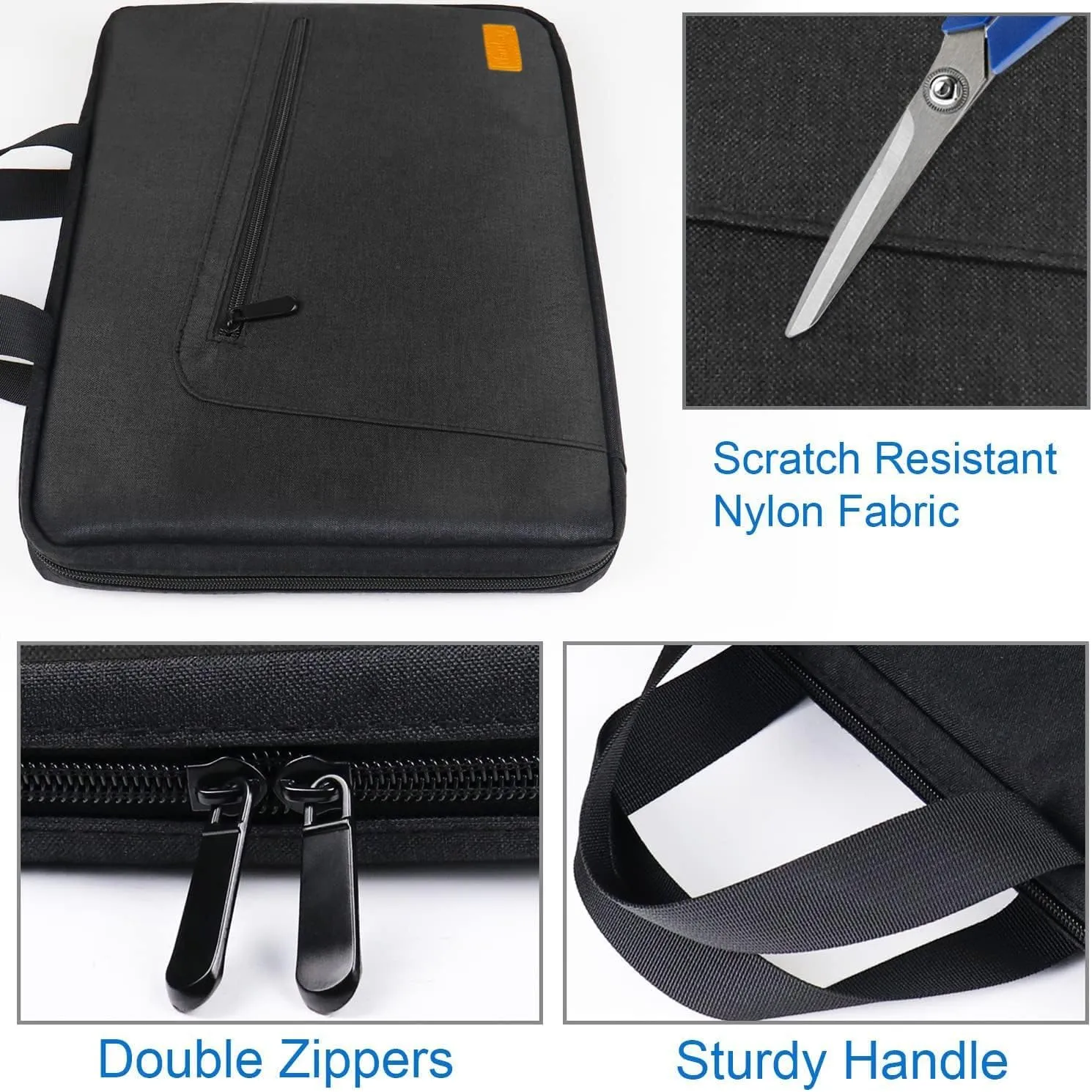 Laptop Sleeve Case 17 Inch, Shockproof Protective Briefcase Laptop Bag, Water Resistant Computer Carrying Bags Compatible with HP, Dell, Acer, Asus, Lenovo, Black