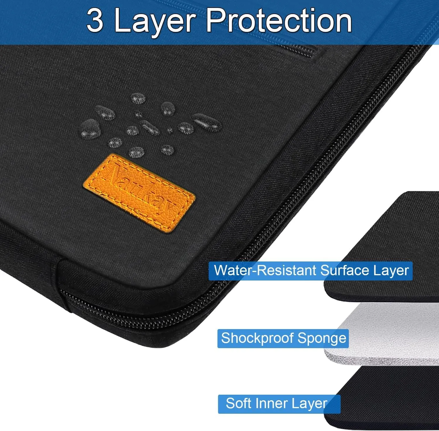 Laptop Sleeve Case 17 Inch, Shockproof Protective Briefcase Laptop Bag, Water Resistant Computer Carrying Bags Compatible with HP, Dell, Acer, Asus, Lenovo, Black