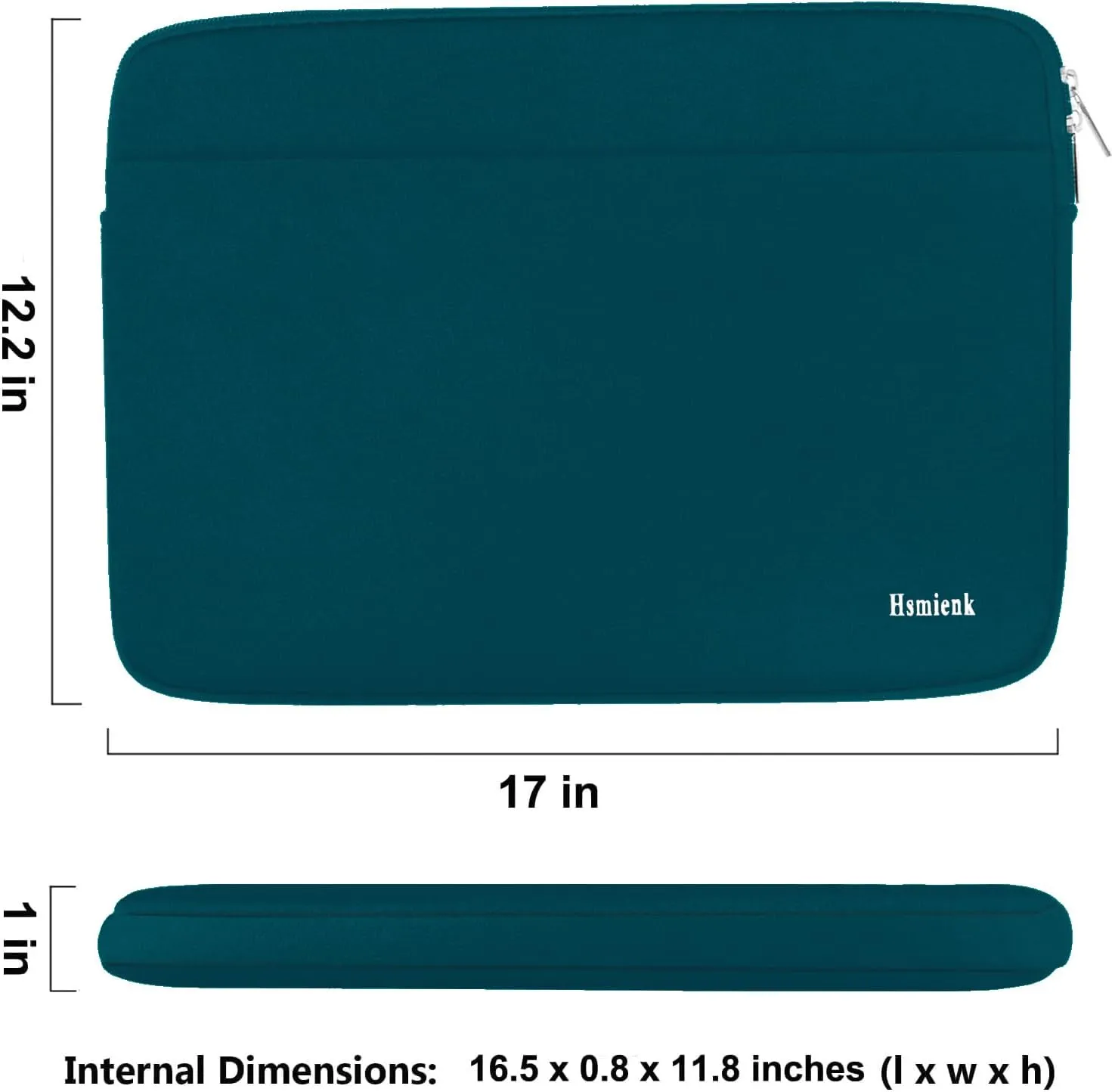 Laptop Sleeve Case 17 Inch, Shockproof Protective Notebook Case with Accessory Pocket, Briefcase Carrying Bag Compatible with 17-17.3 Inch Laptop, Computer, Notebook, Cyan Color