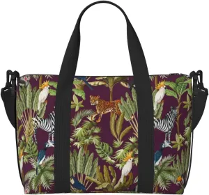 Laptop Tote Bag for Women Work - Cute Parrot Baboon Leopard Zebra Gym Bag for Women Men, Crossbody Travel Bags for Women Men Carry On, Weekender Bags for Women Travel