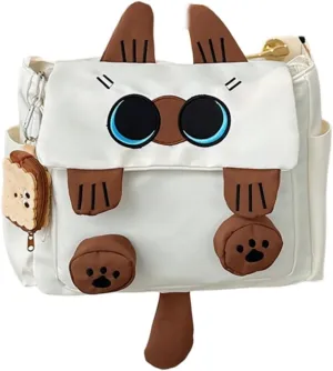 Large Capacity Cute Capybara Cat Cartoon Shoulder Bag & Crossbody Bag for Adult with Pins and Accessories Ita Bag