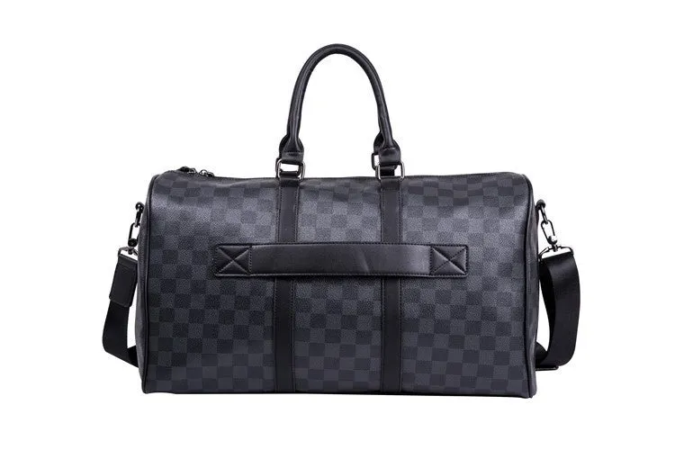 Large Capacity Korean Plaid Crossbody Bag – Stylish PU Leather