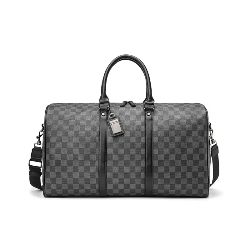 Large Capacity Korean Plaid Crossbody Bag – Stylish PU Leather