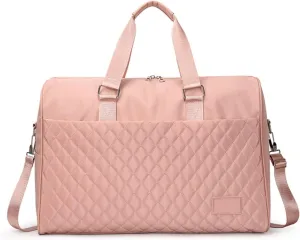 Large Capacity Travel Ladies Duffle Good Women Shoulder Bag Multifunction Crossbody Pack Casual Handbag (Pink)