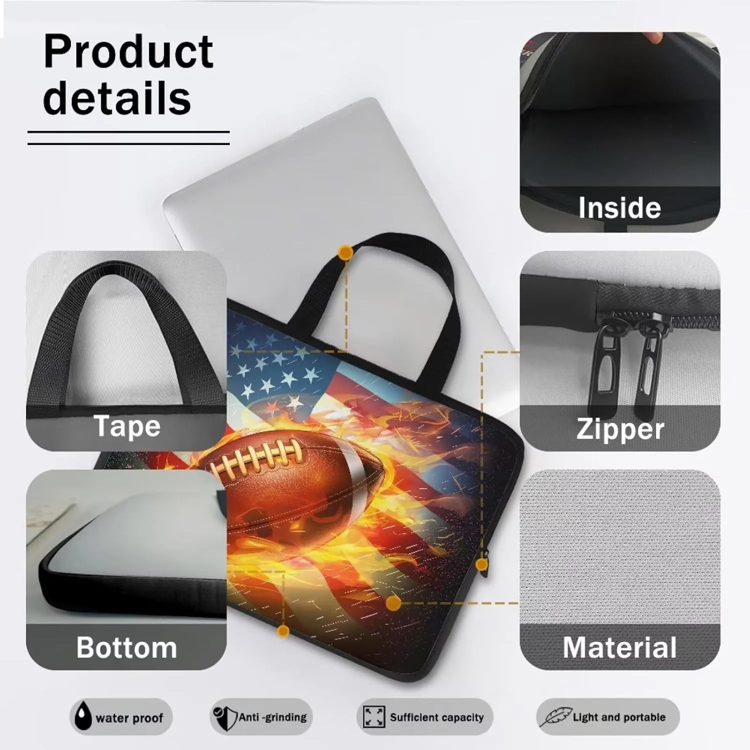 Large Capacity Waterproof Office Handbag Business Travel Laptop Supplies Laptop Bag for Men Women