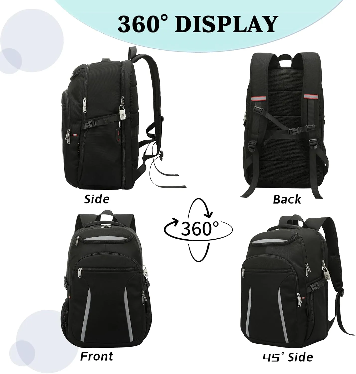 Large Laptop Backpack with USB Charging Port, Anti-Theft Water Resistant Business Travel Backpack Computer Bag Fits 17" Laptop & College Essentials