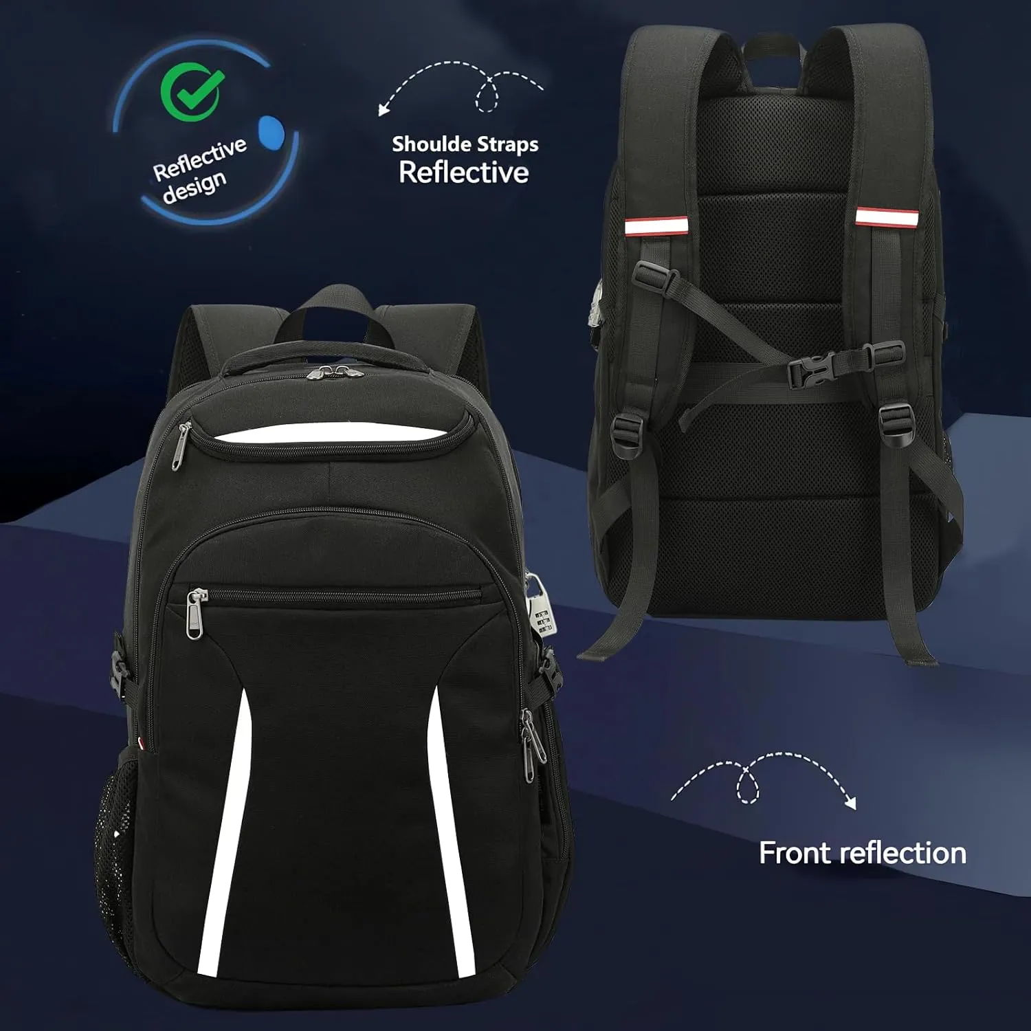 Large Laptop Backpack with USB Charging Port, Anti-Theft Water Resistant Business Travel Backpack Computer Bag Fits 17" Laptop & College Essentials