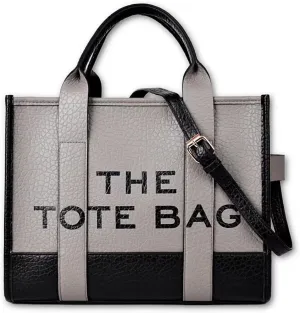 Large The Tote Bag for Women PU Leather Shoulder Crossbody Handheld Bag Zipper Purse Office School Travel Essentials