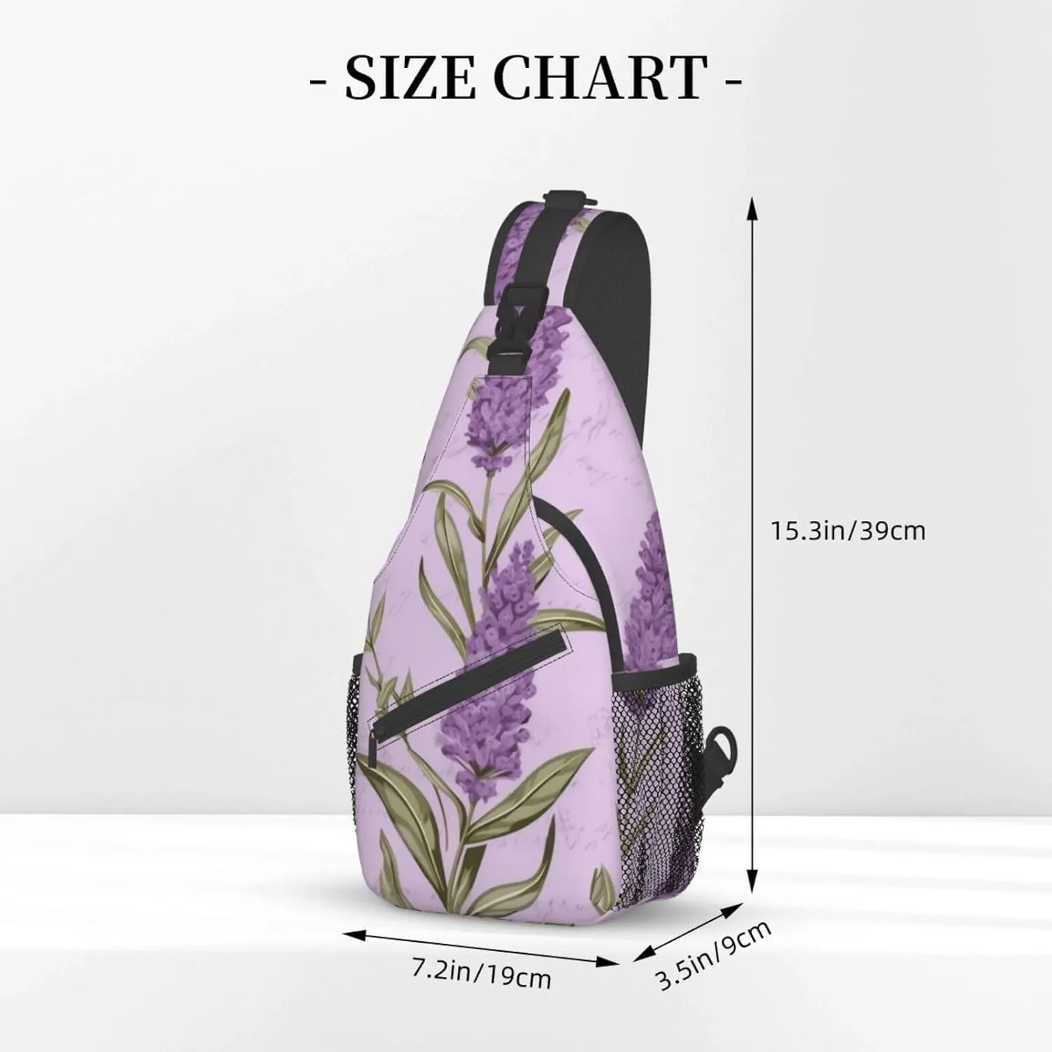 Lavender Stamp Print Men'S Casual Crossbody Chest Bag - A Versatile Accessory For Everyday Use And Short Trips