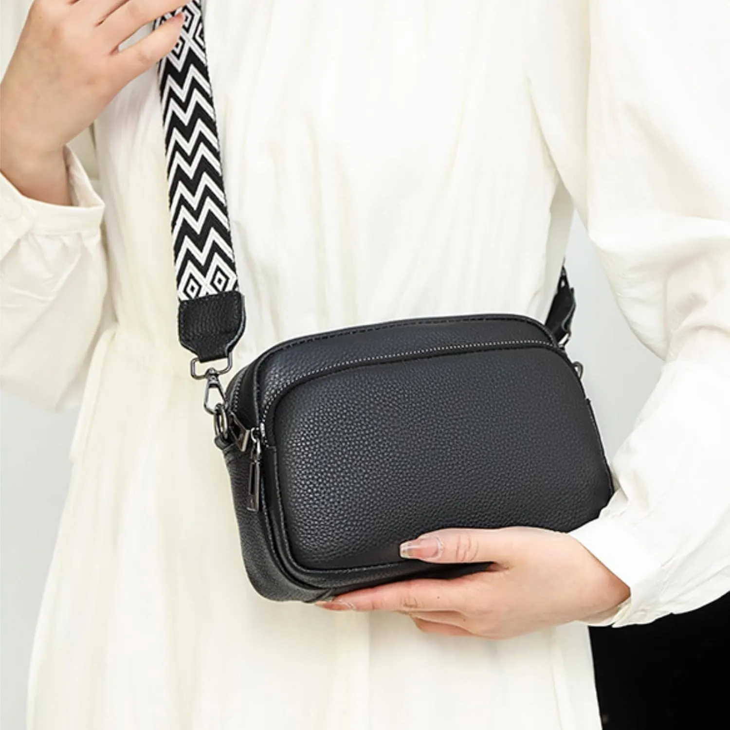 Leather Crossbody Bag for Women, Purse Shoulder Bag with Adjustable Strap, Small Shoulder Purse Handbag for Women