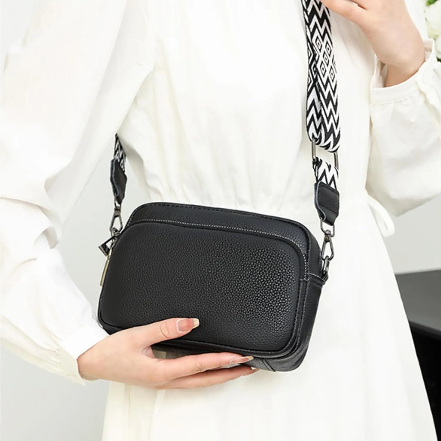 Leather Crossbody Bag for Women, Purse Shoulder Bag with Adjustable Strap, Small Shoulder Purse Handbag for Women