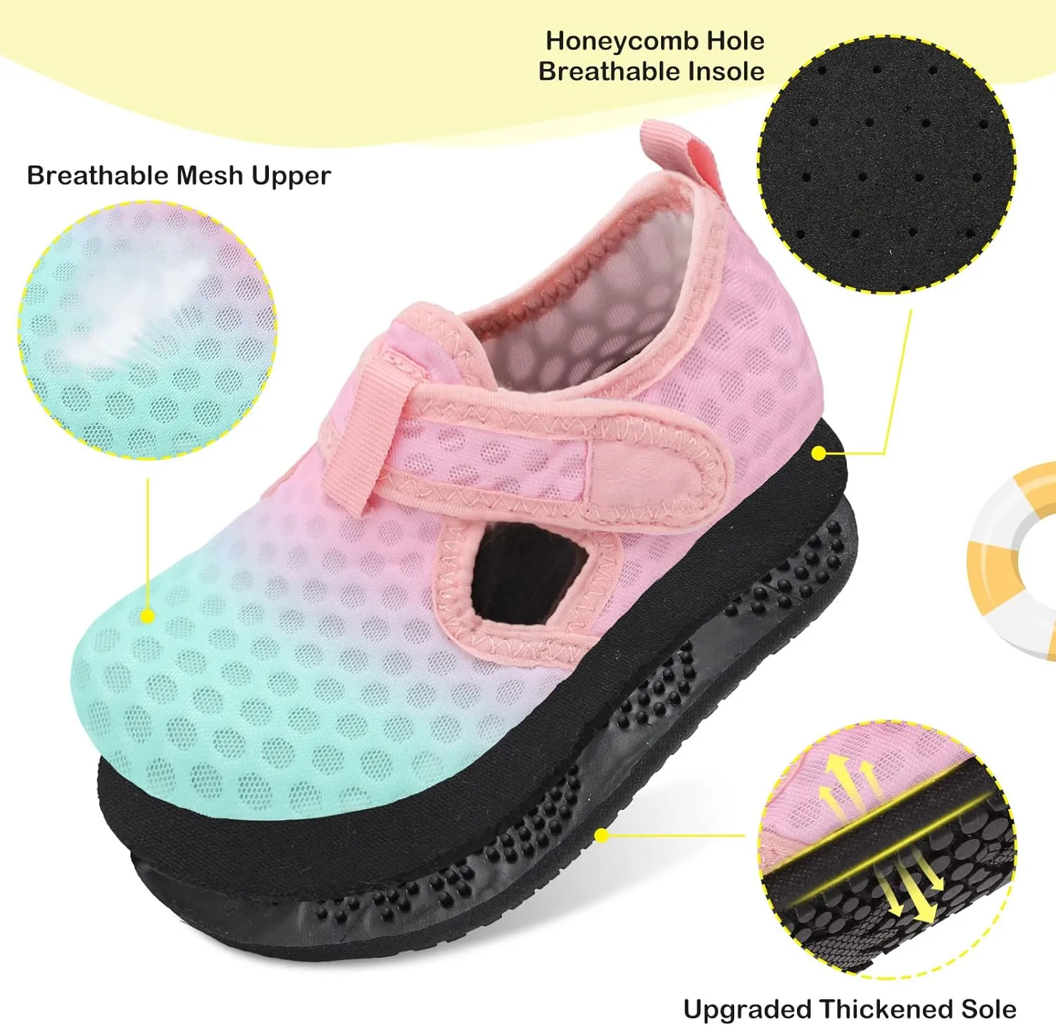 LeIsfIt Toddler Water Shoes Girls Boys Swim Beach Shoes Barefoot Aqua Socks Kids Non-Slip Water Socks