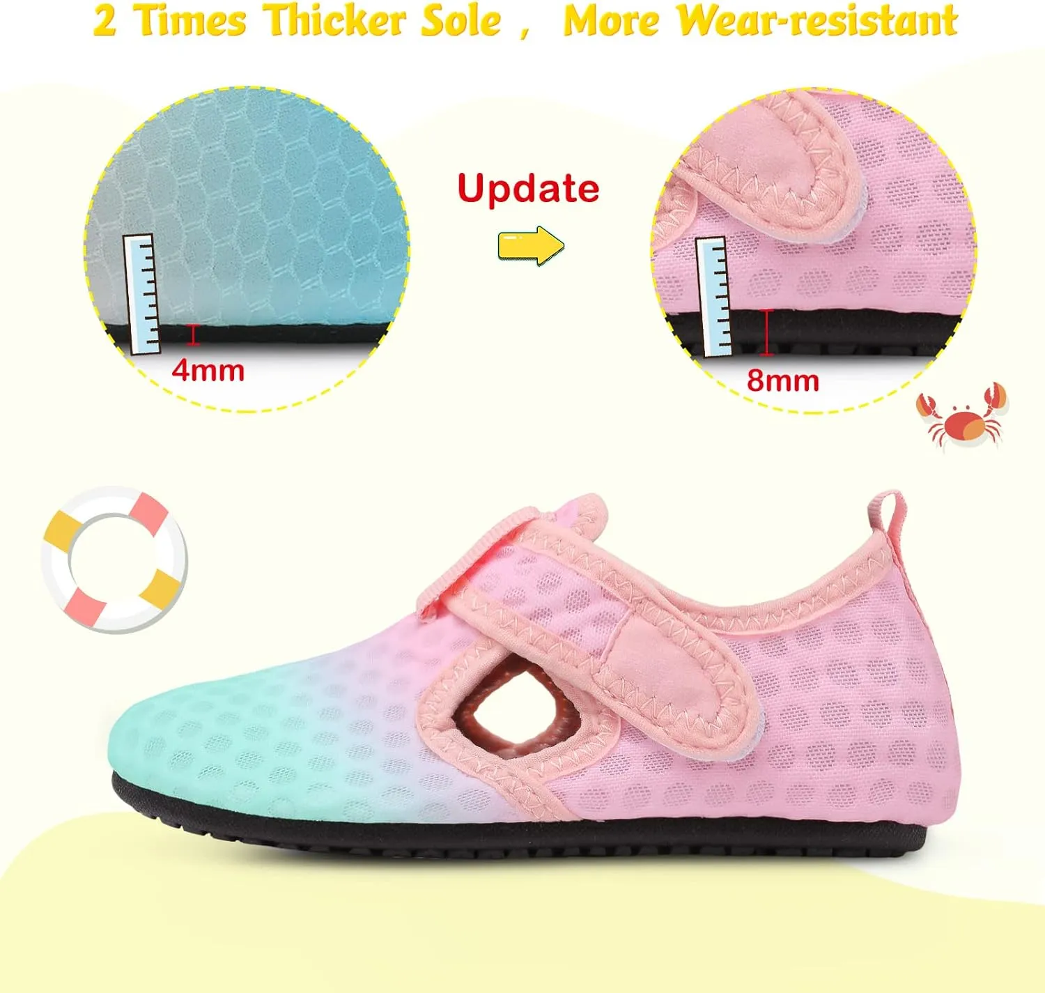 LeIsfIt Toddler Water Shoes Girls Boys Swim Beach Shoes Barefoot Aqua Socks Kids Non-Slip Water Socks