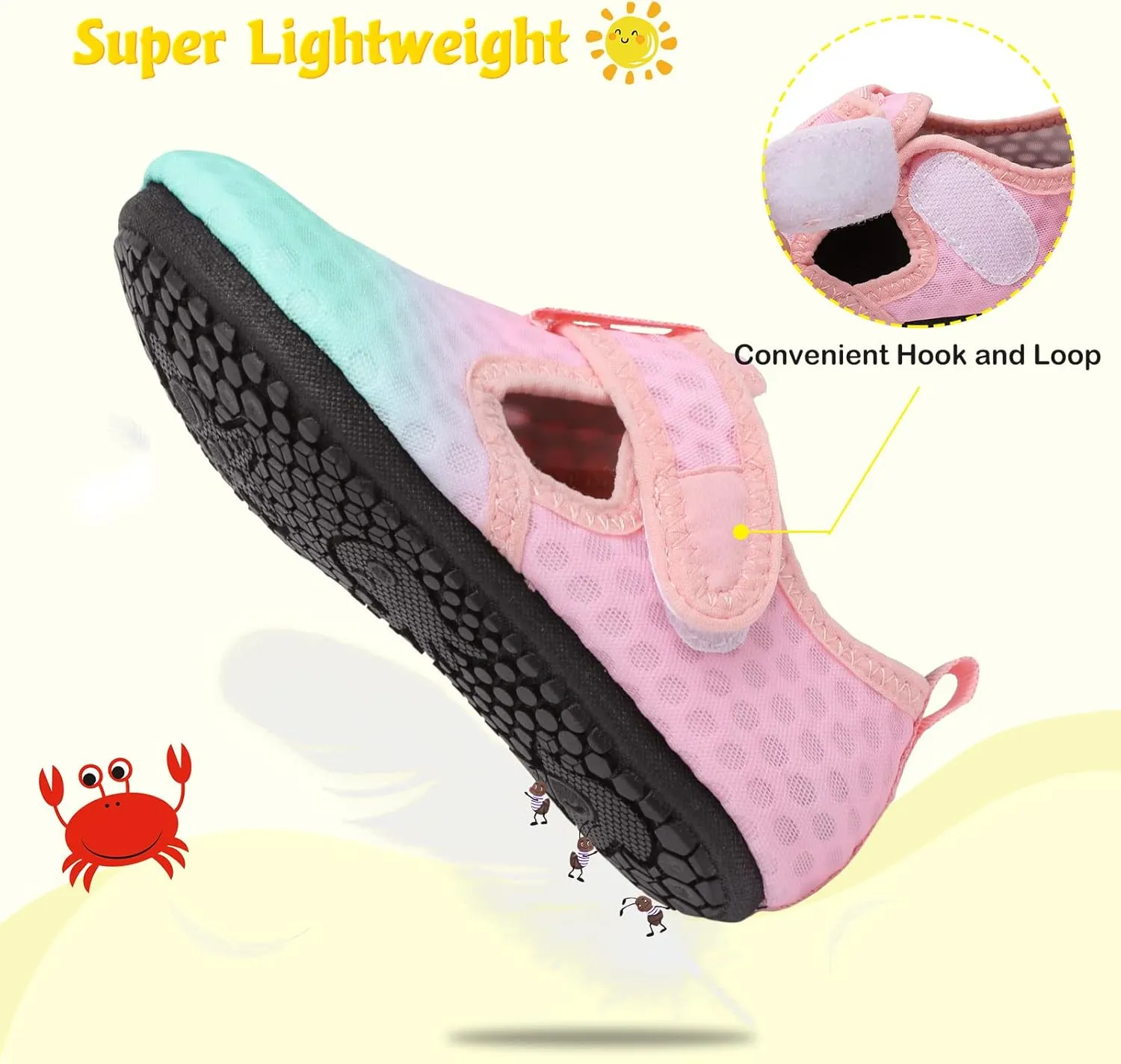 LeIsfIt Toddler Water Shoes Girls Boys Swim Beach Shoes Barefoot Aqua Socks Kids Non-Slip Water Socks
